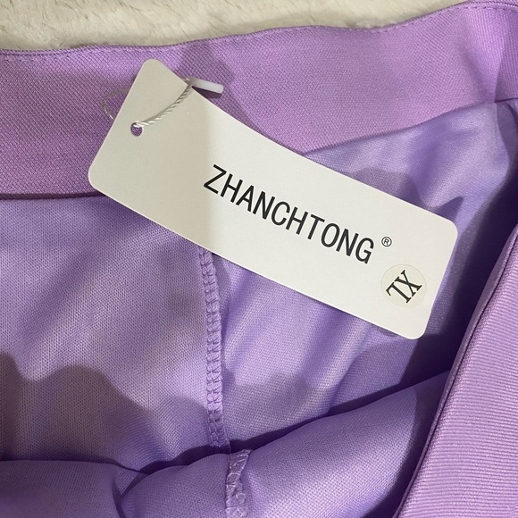 Lilac Purple Tennis Skort Skirt With Box Pleated Side Zip Tennis Preppy Trendy - Picture 13 of 13